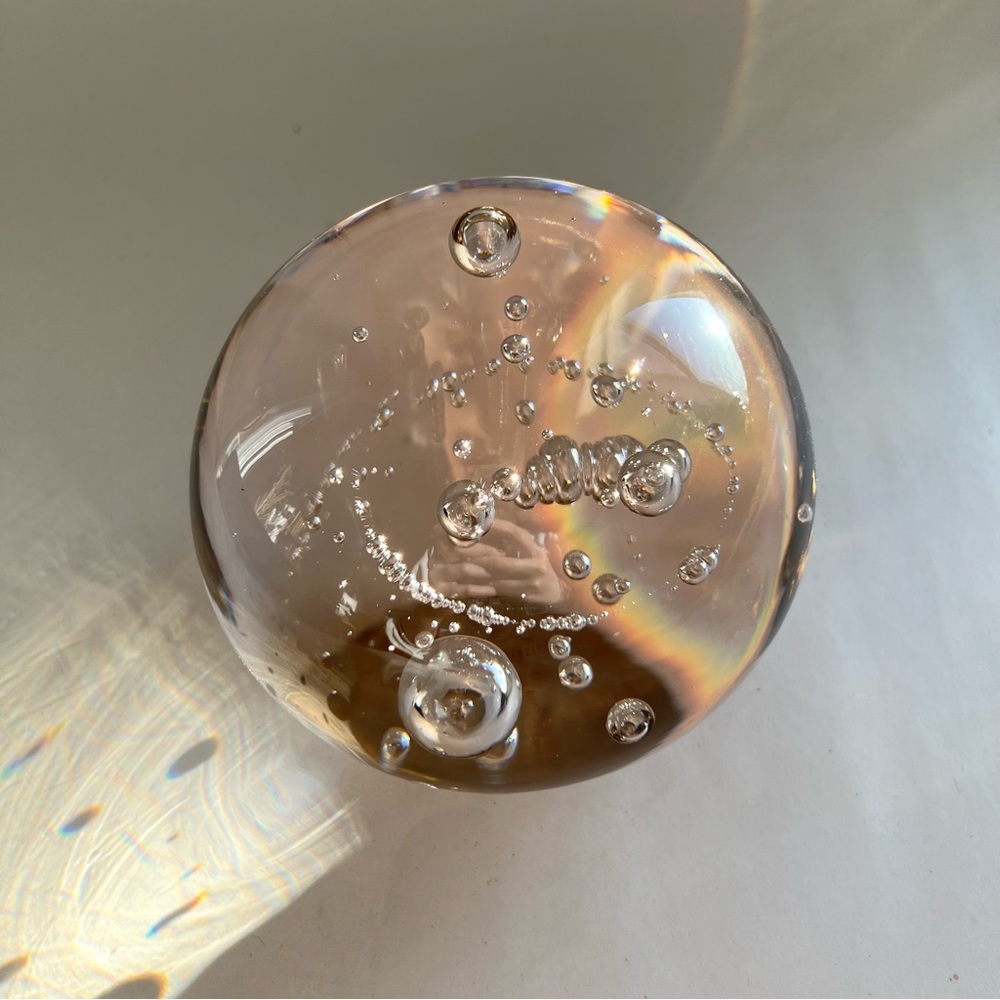 Blown Glass Bubble Sphere + LED light